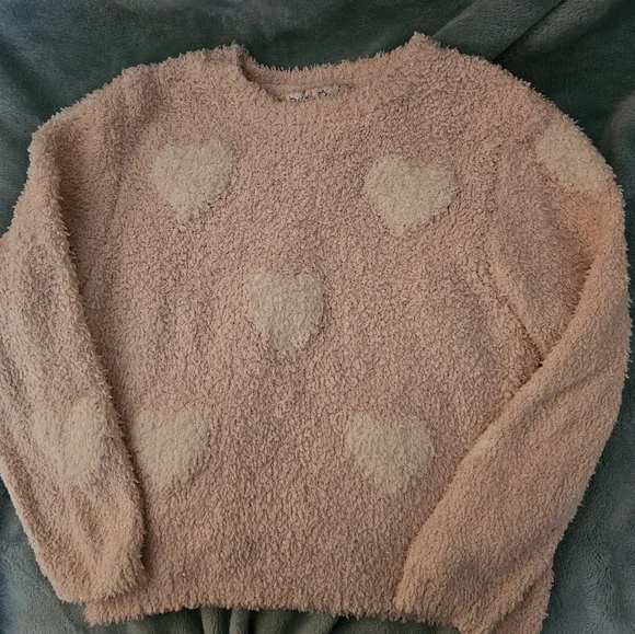 Petit Bateau Pink and Cream Heart Sweater - Picture 1 of 4